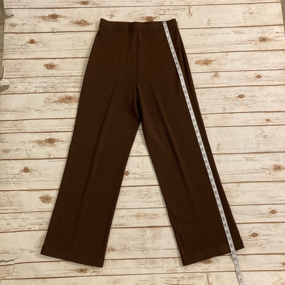 Women's Brown Knit Jacket & Pants Set - Classic Two-Piece - Picture 15 of 16